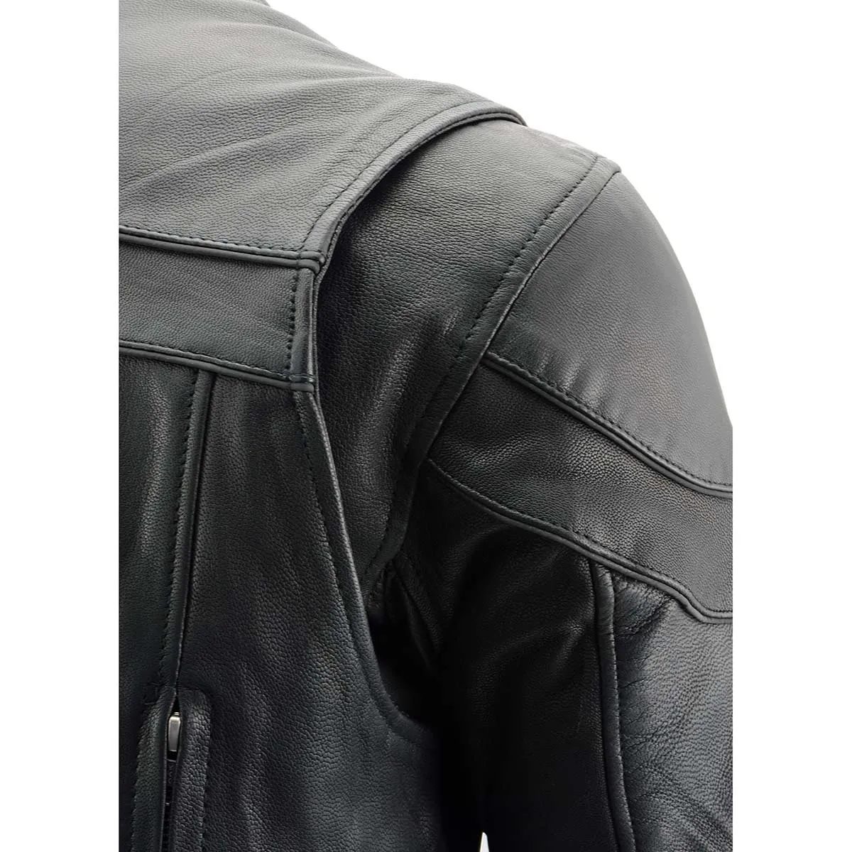 Milwaukee Leather MLM1525 Men's ‘Crossover’ Black Leather Lightweight