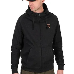 NEW FOX Lightweight Zipped Hoody Marl Black / Orange