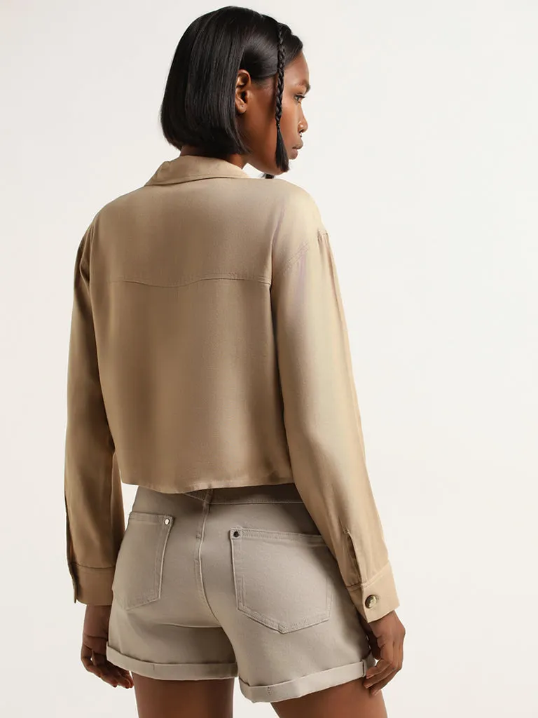 Nuon Beige Crop Jacket