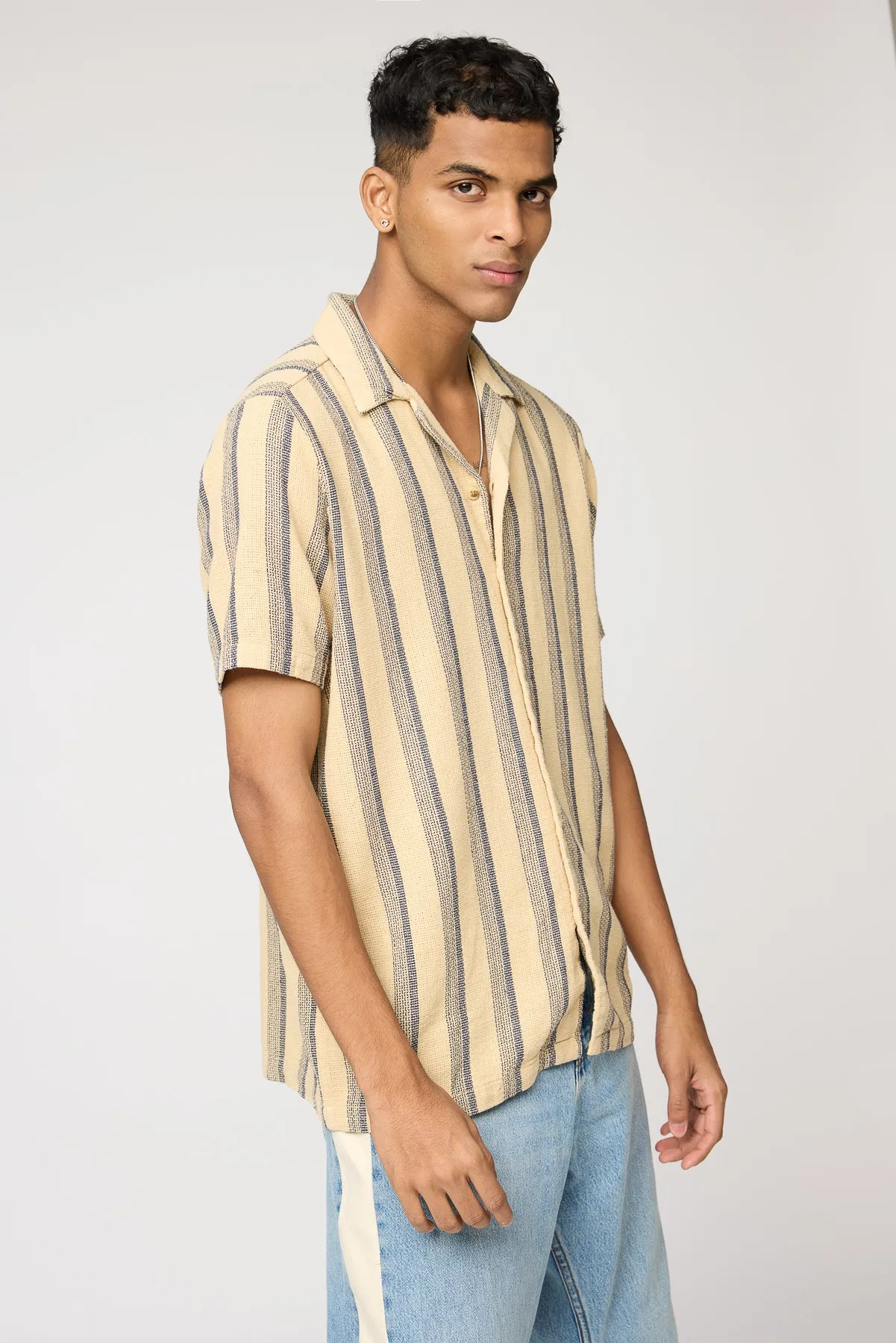 Oak Stripe Men's Short Sleeve Shirt