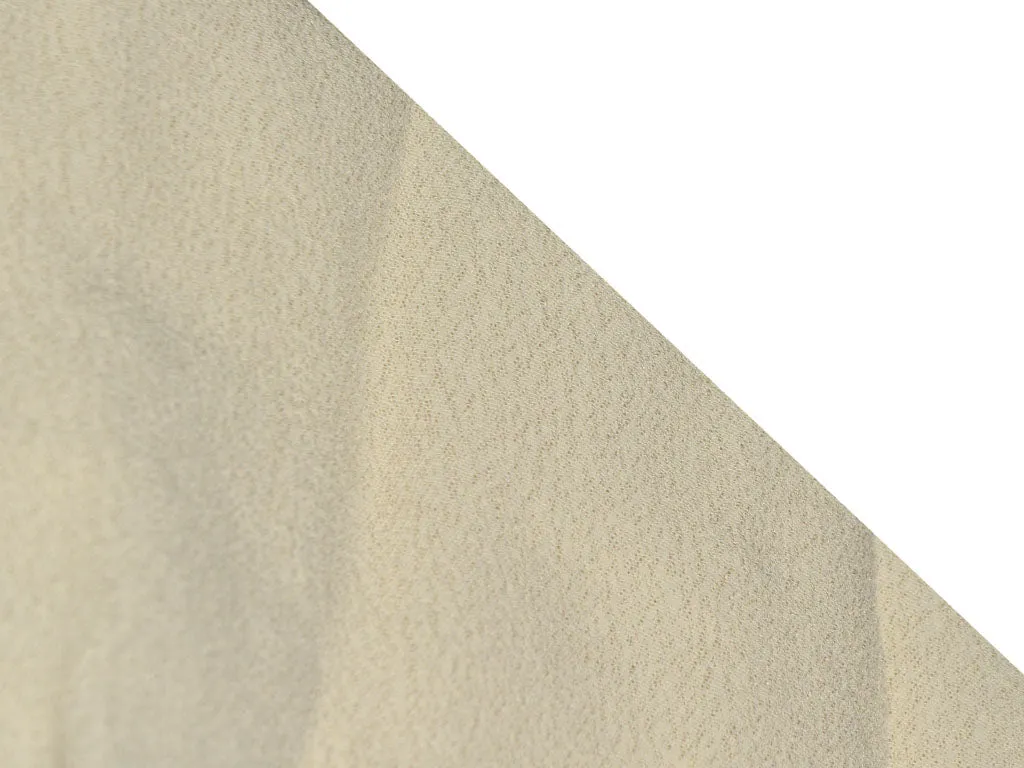 Off White Plain Textured Georgette Fabric