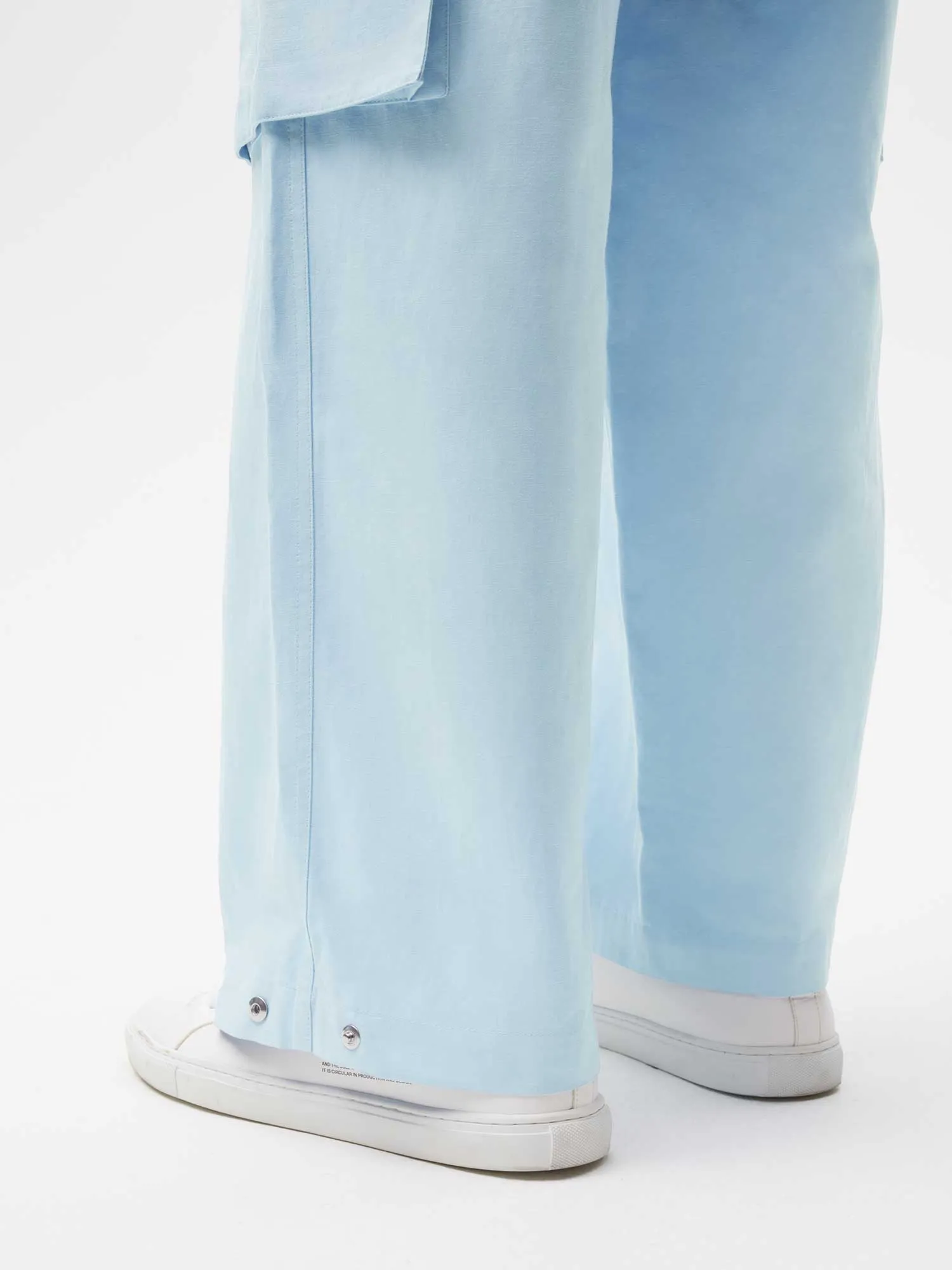 Organic Cotton Blend Cargo Pants—baby blue