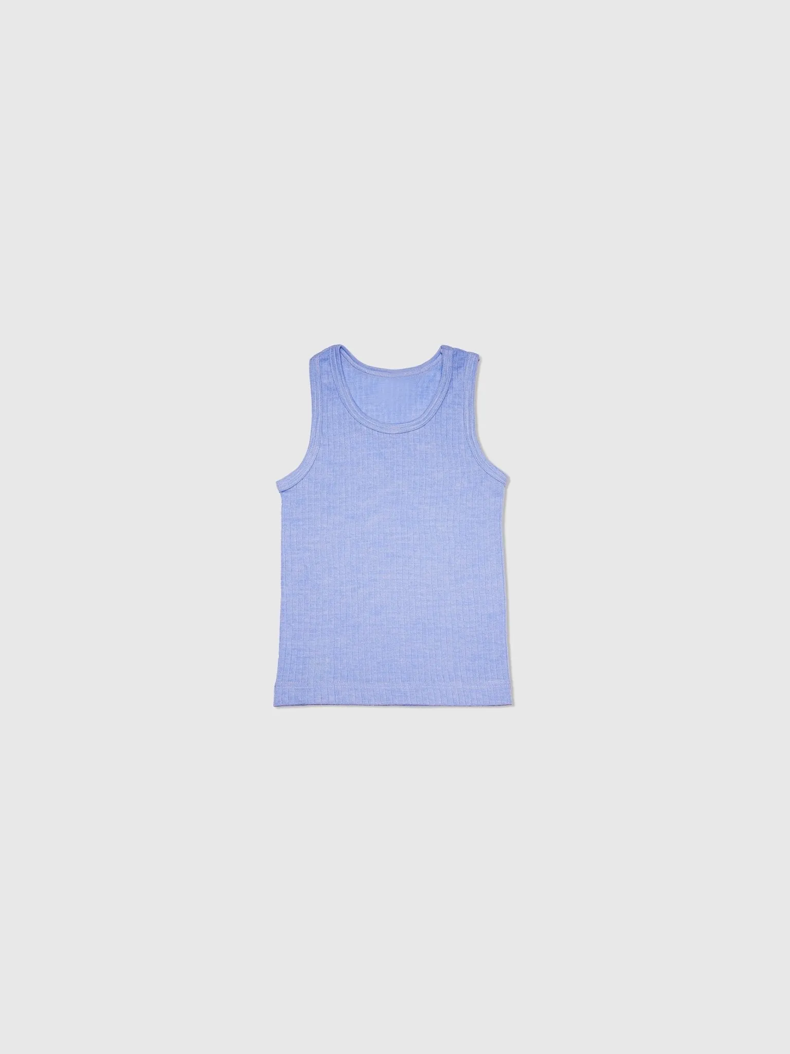 organic cotton, merino wool and silk kids tank - blue