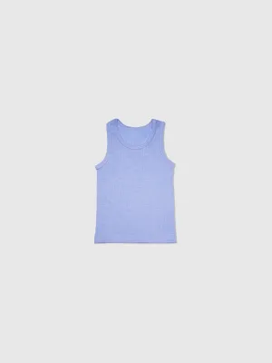 organic cotton, merino wool and silk kids tank - blue