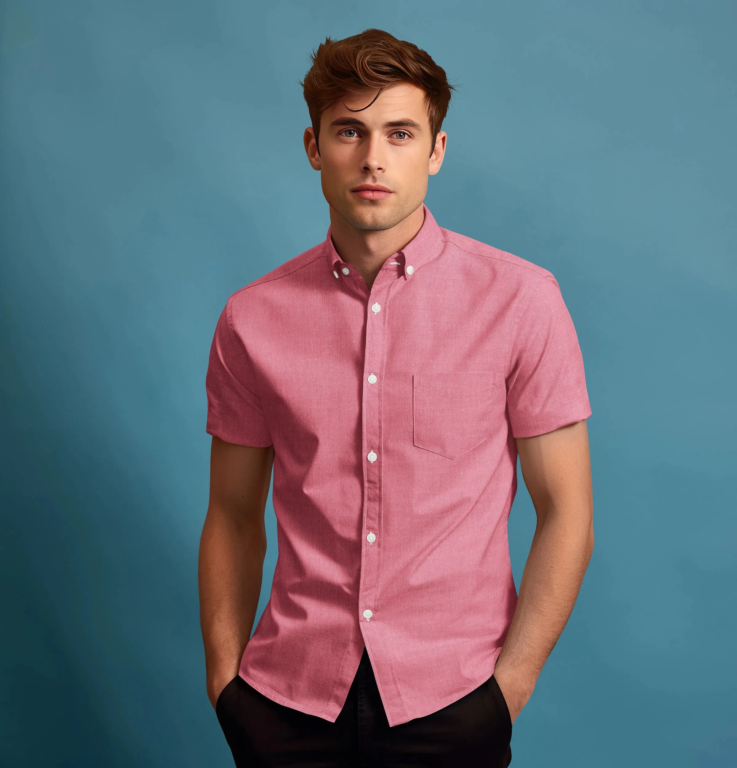 Oxford Button-Down - Short Sleeve - Pink