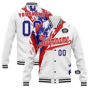 Personalized Flag Jackets, Custom Patriotic Jackets, Stars and Stripes Jackets for Men and Women