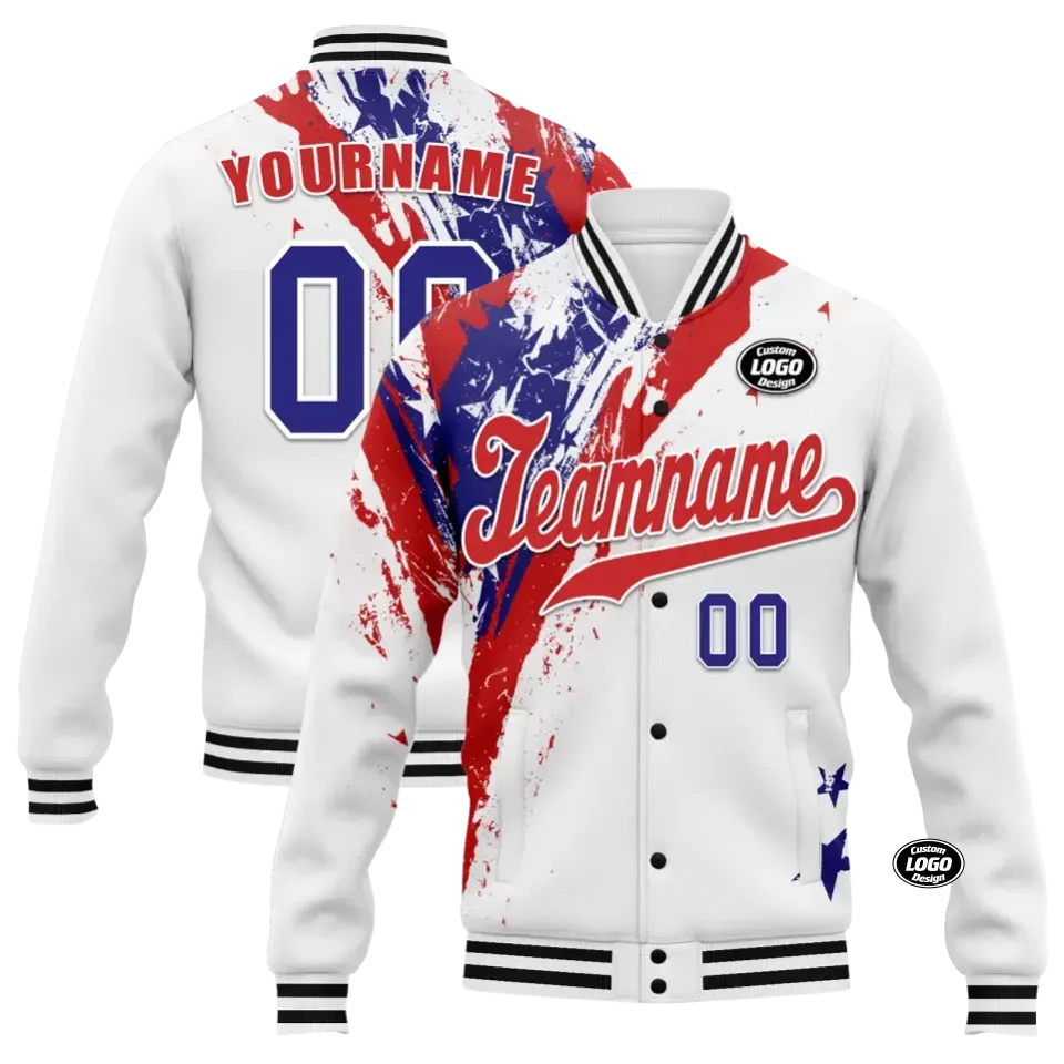 Personalized Flag Jackets, Custom Patriotic Jackets, Stars and Stripes Jackets for Men and Women