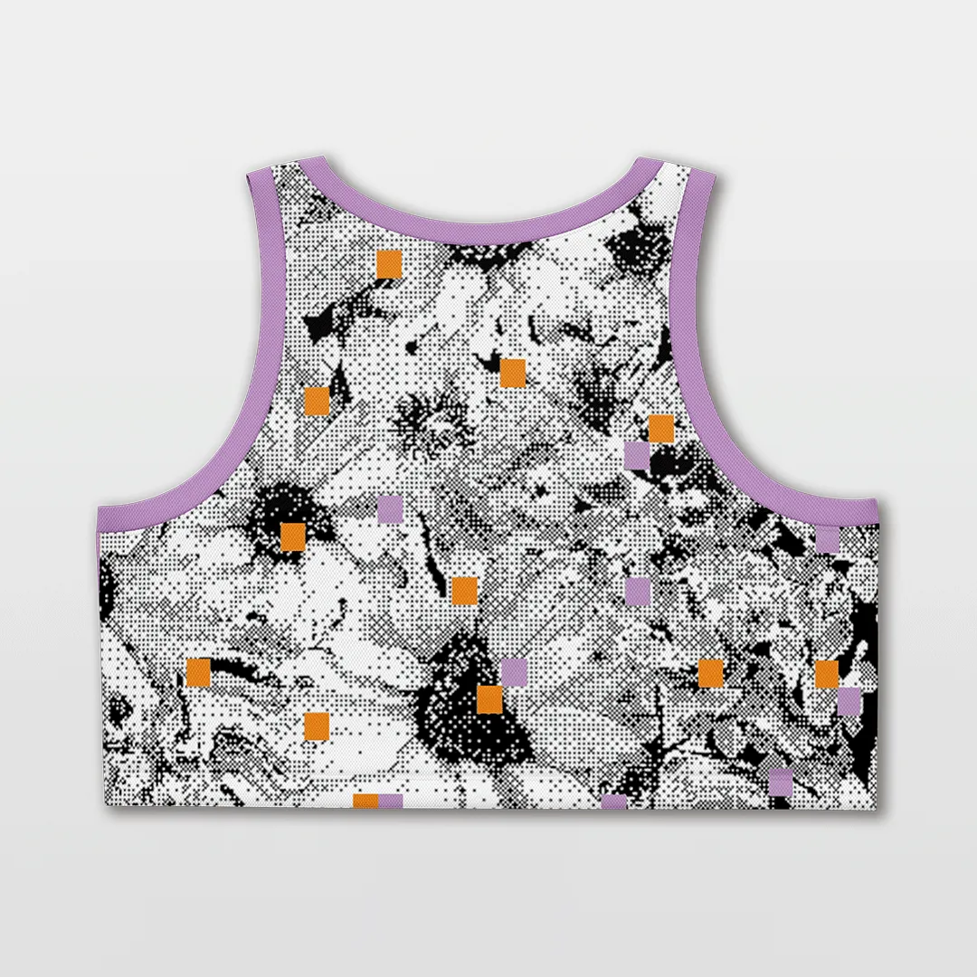 Pixel Flower - Customized Women's Loose Sleveless Workout Crop Tops