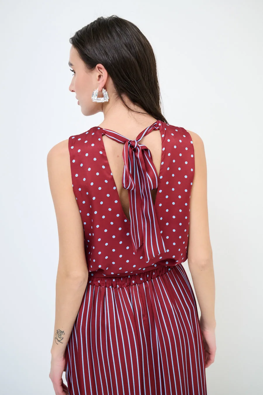 Polka dot sleeveless blouse wholesale