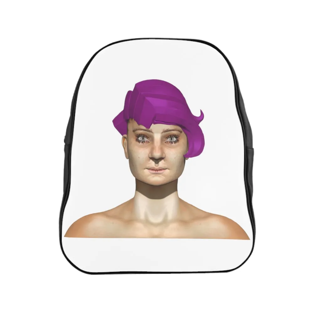 Purple Hair Girl School Backpack