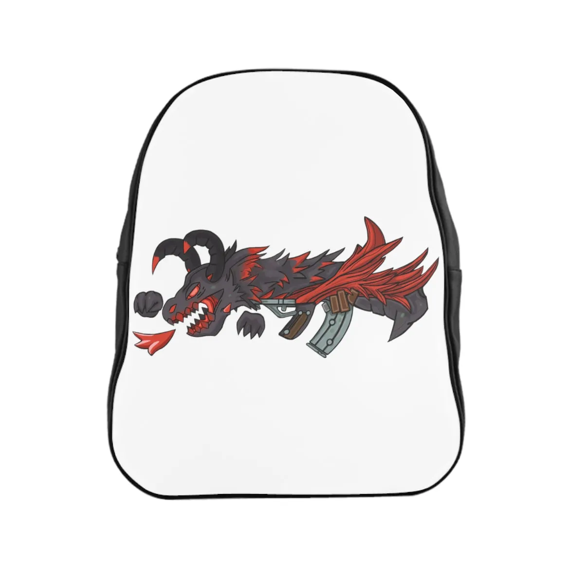 Red Black Dragon Gun School Backpack