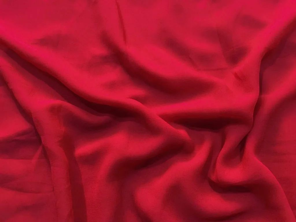 Red Plain Georgette Fabric