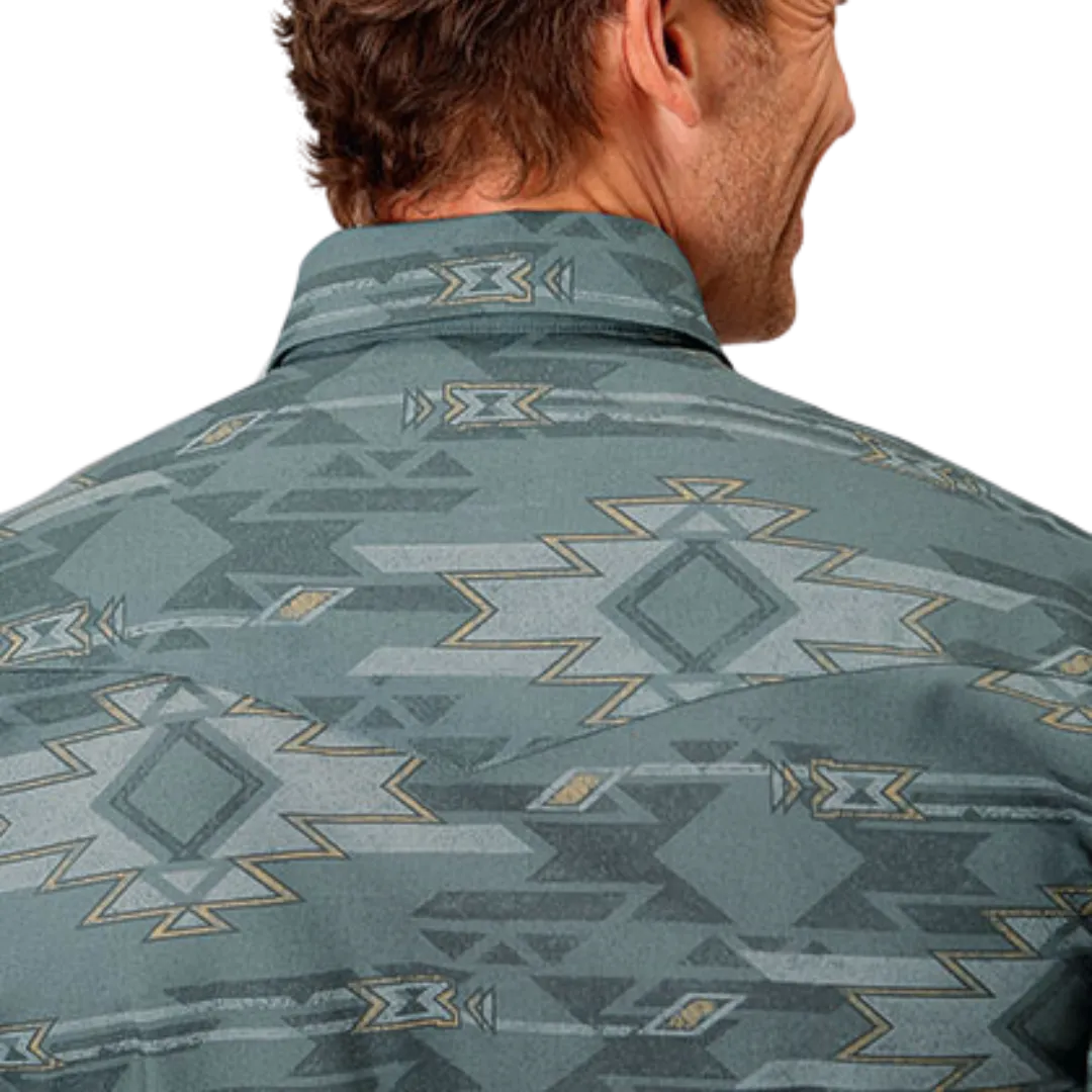 Roper Men's Grey Fog Aztec Print Shirt