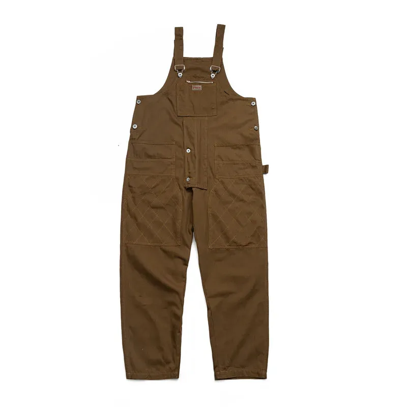 Safari Style Multi-pocket Baggy Bib Trousers Work Cargo Pants