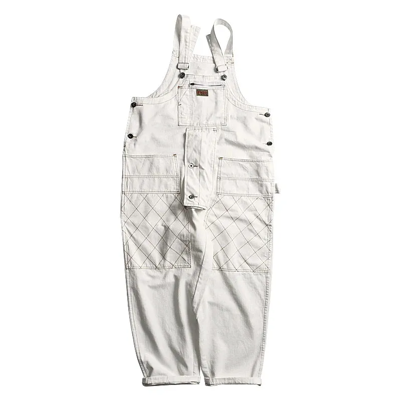 Safari Style Multi-pocket Baggy Bib Trousers Work Cargo Pants