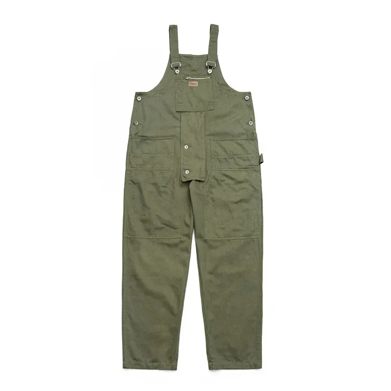 Safari Style Multi-pocket Baggy Bib Trousers Work Cargo Pants