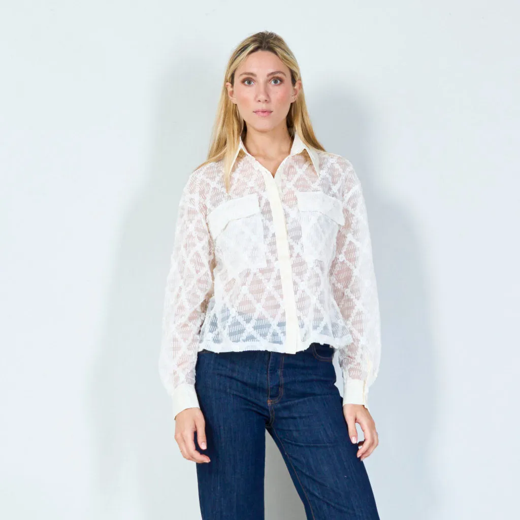 Sequin embroidered blouse wholesale