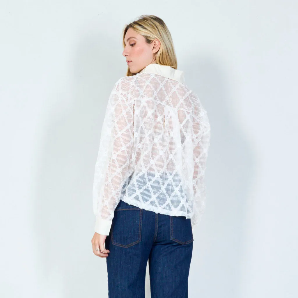 Sequin embroidered blouse wholesale