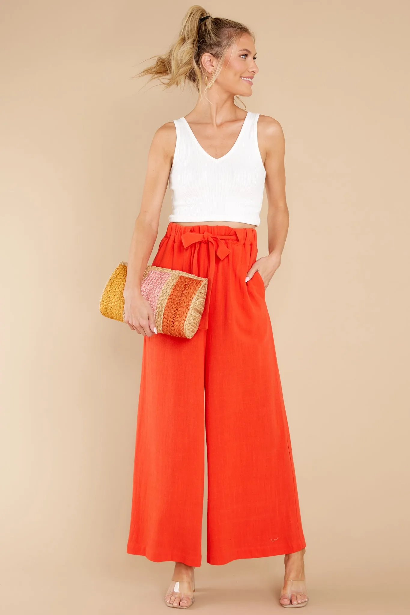 Set Apart Orange Red Palazzo Pants