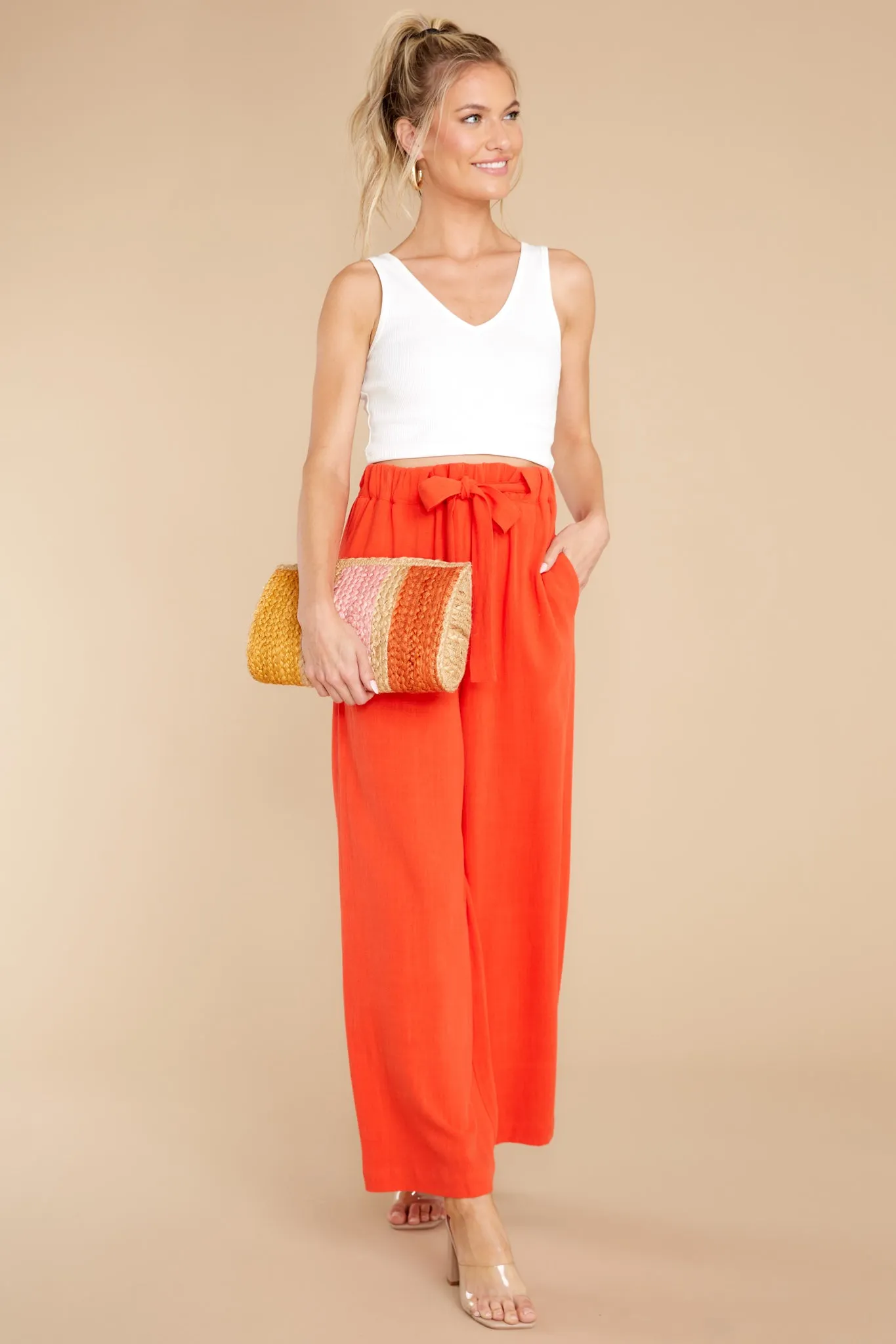 Set Apart Orange Red Palazzo Pants