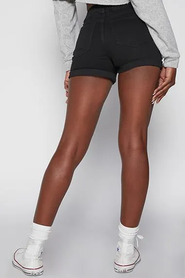 Stretch Cuffed Denim Shorts