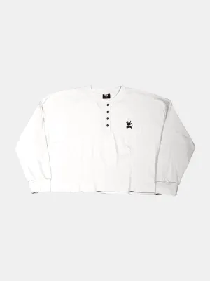 Stussy Crown Pigment Henley Longsleeve - White Sand