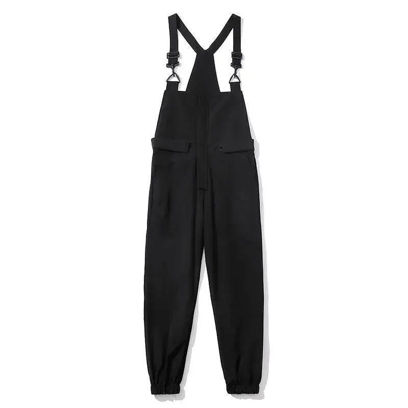 WIAOFELLAS -  Fashion Functional Workwear Overalls Men's Suspenders Jumpsuit Casual Loose High Street Leggings One-piece Suit Male Clothes