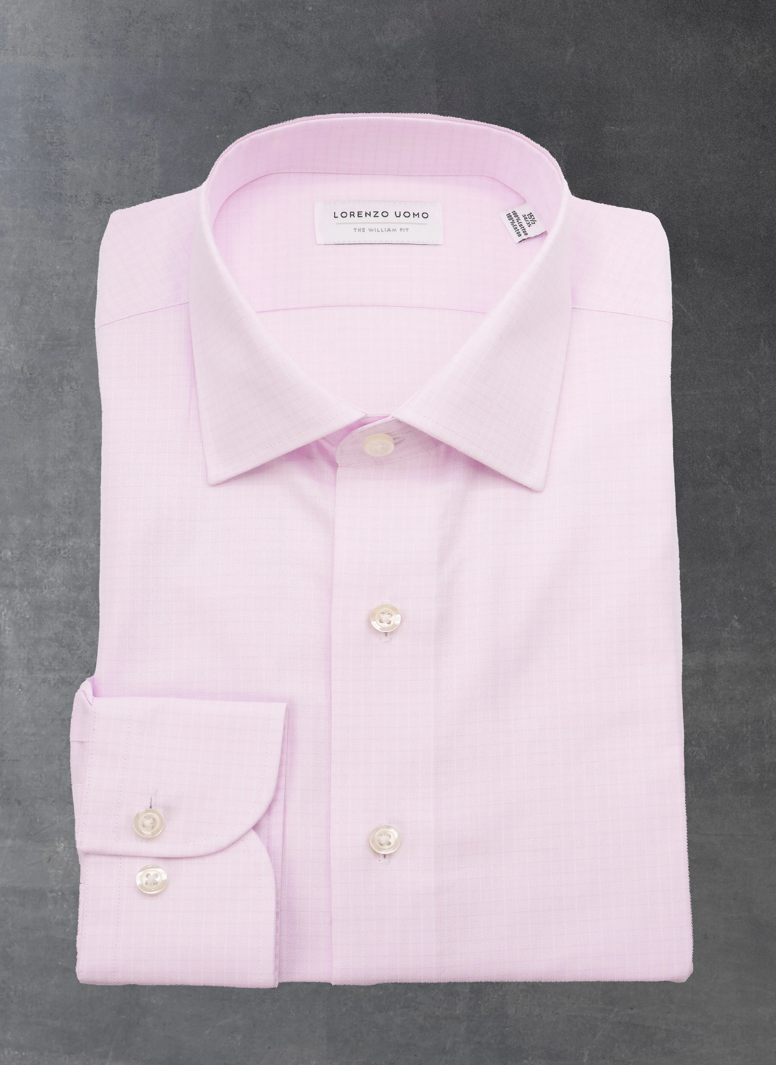 William Fullest Fit Shirt in Light Pink Check