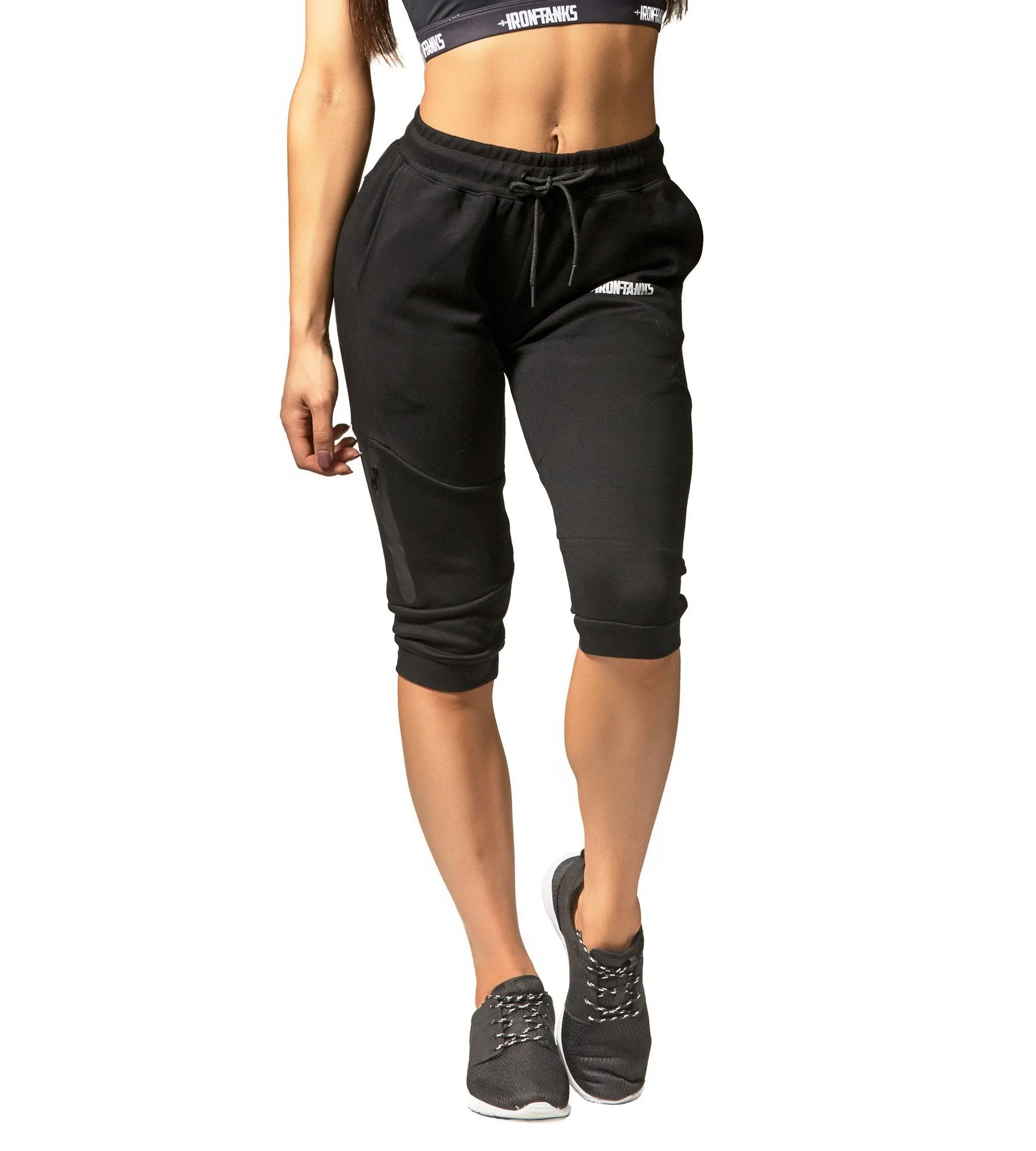 Womens Fusion 3/4 Gym Pants - Flux Black